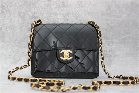 chanel black patent leather boy bag|chanel patent leather mini bag.